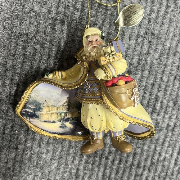 VTG‎ 2003 Thomas Kinkade Old World Santas Christmas Heirloom Ornaments Set Of 3 - Picture 4 of 14
